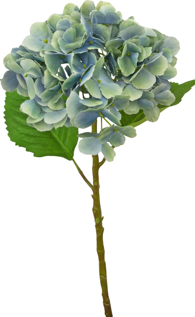 Kunstbloemen - Nepbloemen - Hortensia Deluxe - Zijde - Blauw - 55 cm