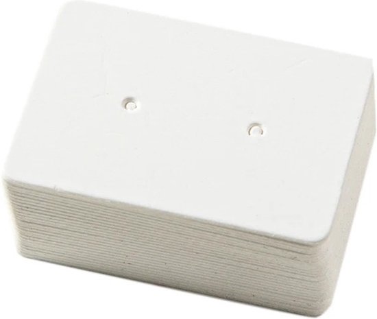 WiseGoods Premium Oorbellen Etiketten - Labels - Cadeaulabels - Verpakking - Verpakkingsmateriaal - Sieraden Karton - 100st Wit