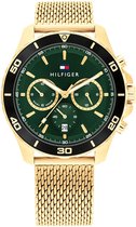 Tommy Hilfiger TH1792093 Jordan Heren Horloge - Mineraalglas - Staal - Goudkleurig - 43 mm breed - Quartz - Vouw/Vlindersluiting - 5 ATM (douchen)