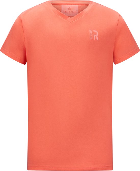 Retour jeans Sean Jongens T-shirt - orange coral - Maat 13/14