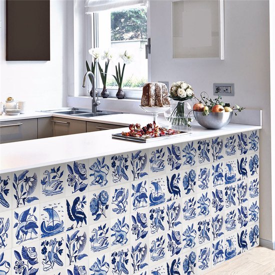 Ulticool Décoration Autocollant carrelages - Voilier Rose Vogel - 15x15 cm - 15 pièces Autocollants Stickers muraux en Feuille Adhésive Autocollants Carrelage - Carrelage Autocollant - Sticktiles - Salle de Bain - Cuisine