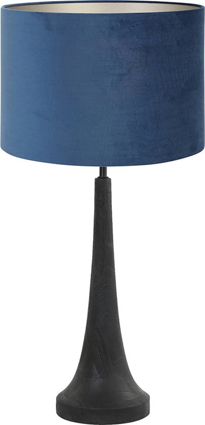 Light and Living tafellamp - blauw - hout - SS10623