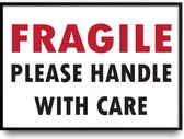 Fragile please handle with care fotolijst met glas 30 x 40 cm - Prachtige kwaliteit - breekbaar - voorzichtig - grappig - Harde lijst - Glazen plaat - inclusief ophangsysteem - Grappige Poster - Foto op hoge kwaliteit uitgeprint