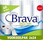 Brava - Ultra Soft Toiletpapier - 48 Rollen - Ultiem Comfort WC Papier - Superieure Sterkte - Maximale Absorptie & Pluisvrij - Voordeelverpakking WC Papier 2 Laags