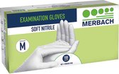 Voordeelverpakking 3 X Merbach handschoenen soft-nitrile poedervrij, wit - Medium 100 stuks
