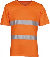 T-shirt Unisex XL Yoko V-hals Korte mouw Hi Vis Orange 100% Polyester