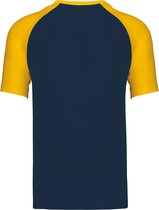 SportT-shirt Heren XXL Kariban Ronde hals Korte mouw Navy / Yellow 100% Katoen