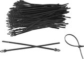 Kortpack - Kabelbinders 150mm lang x 3.6mm breed - Met Spreidanker (Gesloten) - Zwart - 100 Stuks - UV Bestendig - (099.2098)