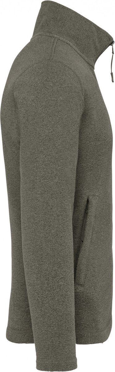Kariban Microfleece met rits heren K911 Marble Heather Groen