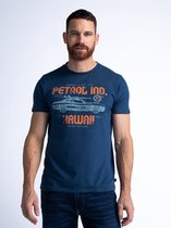 Petrol Industries - Heren Artwork T-shirt Stroll - Blauw - Maat S