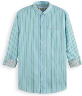 Scotch & Soda Dobby Stripe Roll Up Sleeves Heren Overhemd - Maat L