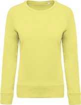 Sweatshirt Dames M Kariban Ronde hals Lange mouw Lemon Yellow 80% Katoen, 20% Polyester