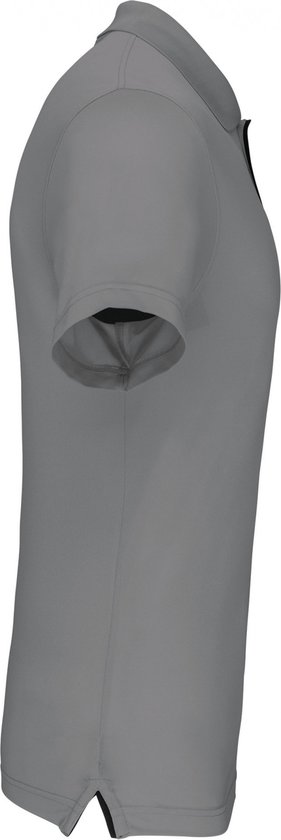 SportPolo Heren M Proact Kraag met knopen Korte mouw Silver / Black 95% Polyester, 5% Elasthan