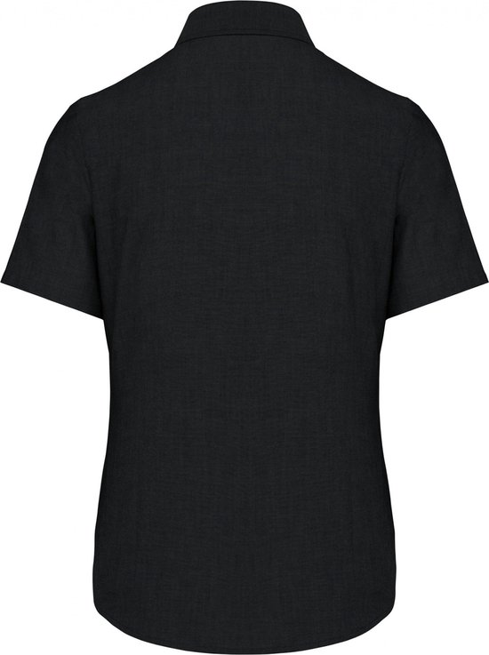 Blouse Femme L Kariban Manches courtes Noir 70% Katoen, 30% Polyester