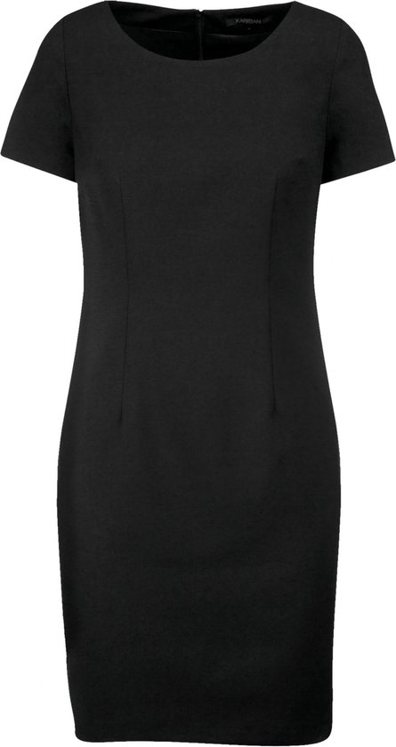 Robe Femme 38 NL (40 FR) Kariban Noir 64% Polyester, 34% Viscose, 2% Élasthanne