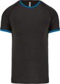 SportT-shirt Unisex 3XL Proact Ronde hals Korte mouw Dark Grey Heather / Tropical Blue 100% Polyester