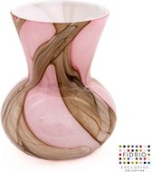 Design Vaas Napoli - Fidrio PINK FLAME - glas, mondgeblazen bloemenvaas - hoogte 25 cm
