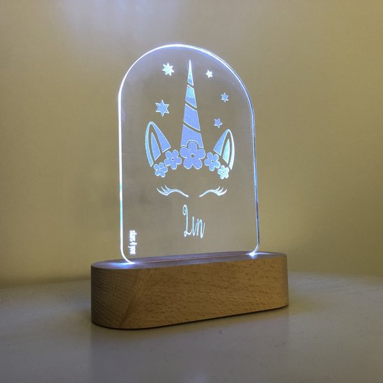 Nachtlamp (LED) Unicorn - Sterren | kinderkamer | nachtlamp  | 8 kleuren | babykamer | kinderkamer | verlichting | kinderen| cadeau