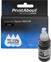 PrintAbout huismerk Inktcartridge T664140 Zwart geschikt voor Epson