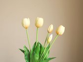 Tulipes Real Touch Automne White - Tulipes Real Touch - Wit - Tulipes - Fleurs artificielles - Tulipes Artificielles - Bouquet Artificiel - Tulipe - 40 CM - Fleurs en Soie - Fleur en Latex - Mariage - Printemps