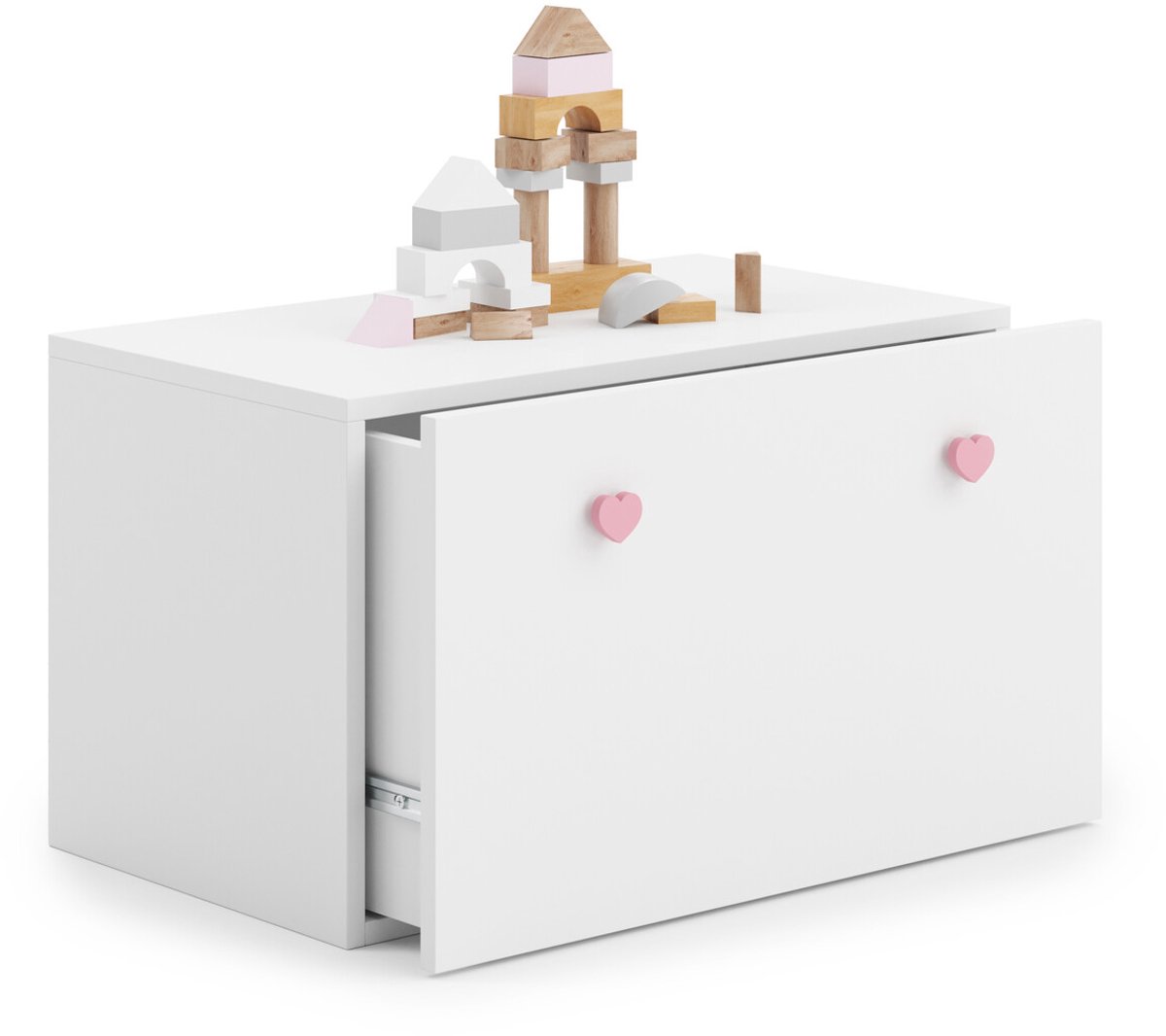 INGA - Speelgoed kist - 70,6x41,6x41,6cm - wit roze