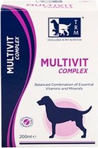 TRM Multivit complex 200ml is een complete dagelijkse voeding met vitamines en sporenelementen voor honden