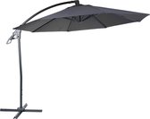 Luxe zweefparasol MCW-D14, parasol, rond Ø 3m polyester aluminium/staal 14kg ~ antraciet zonder voet