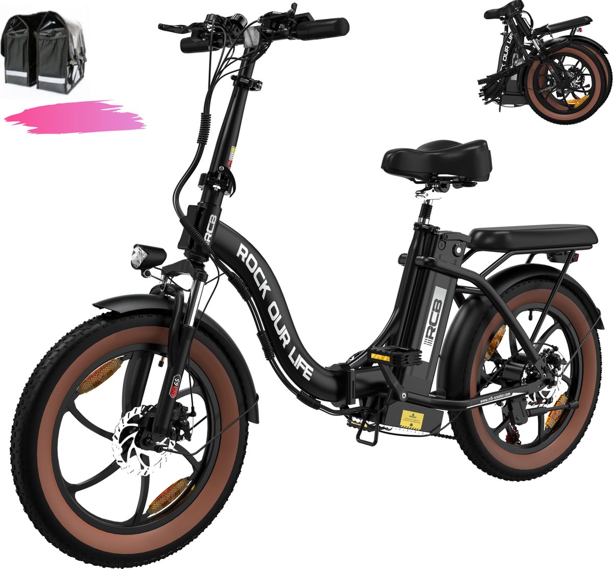 RCB elektrische fiets | Opvouwbare elektrische Fatbike | 20 inch | 12AH | 7 versnellingen