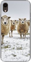 Geschikt voor iPhone XR hoesje - Schapen - Wol - Sneeuw - Siliconen Telefoonhoesje