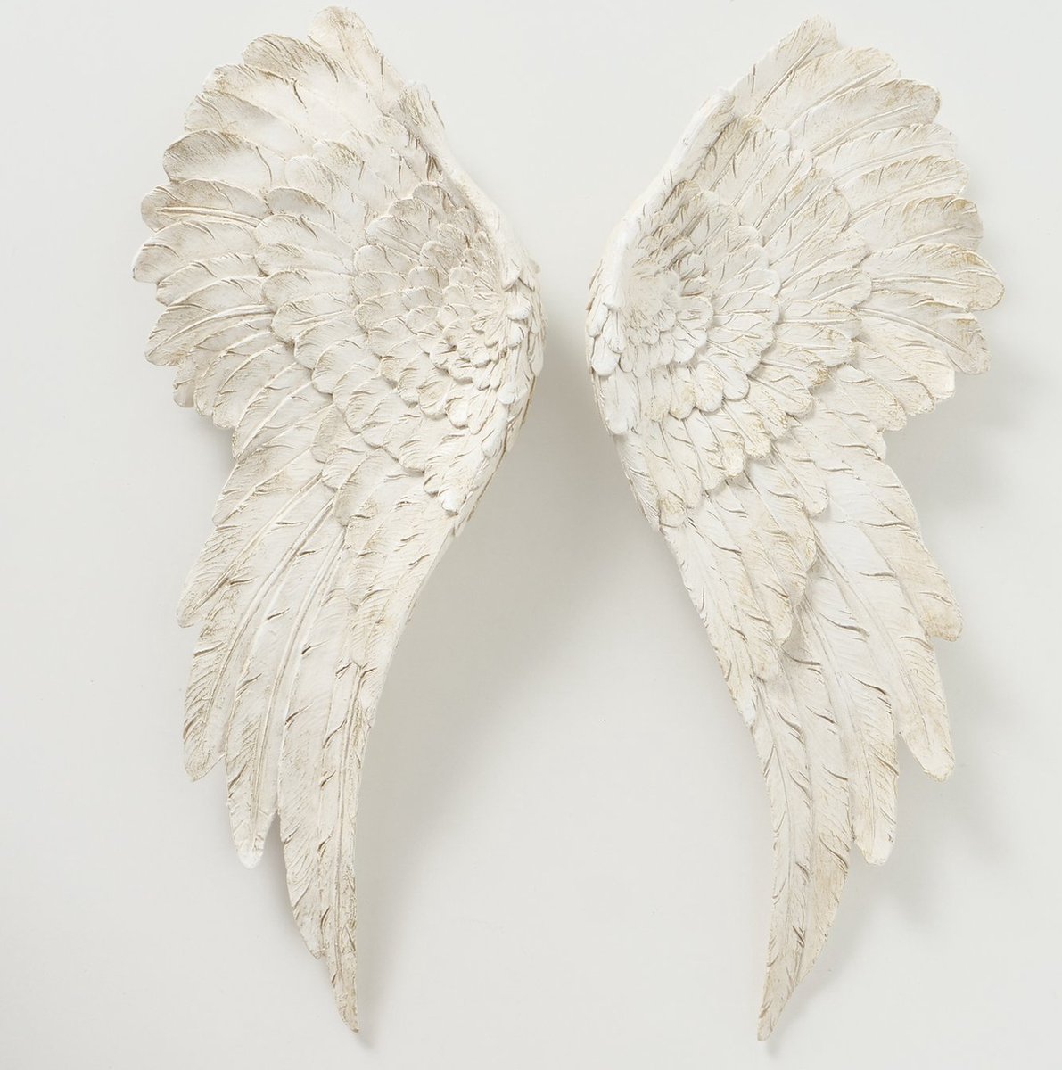 Engel vleugels wandobject -muurdecoratie engelvleugels - wit/ creme -55x20x7cm - kunsthars