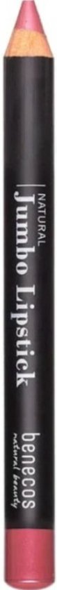 Een lichtroze jumbo lippenstift in een zwarte huls met de tekst "Benecos NATURAL Jumbo Lipstick".