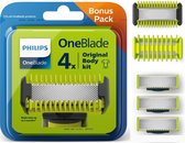 Philips OneBlade Original Blade QP310/50 - Vervangmesjes Body Kit - 4 stuks