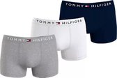 Tommy Hilfiger 3p Trunk Heren Ondergoed - Grijs/Wit/Zwart - Maat L