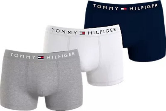 Sous-vêtements pour hommes Tommy Hilfiger 3p Trunk - Grijs/ Wit/ Zwart - Taille L