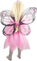 BamBella® - Verkleedkleren meisje - one size - vlinder vleugels - tutu rok - Roze verkleedkleding