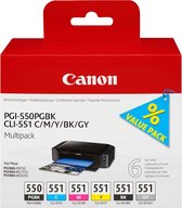Canon pgi550/cli551 Inktcartridge - Kleur & Zwart + Retourzakje