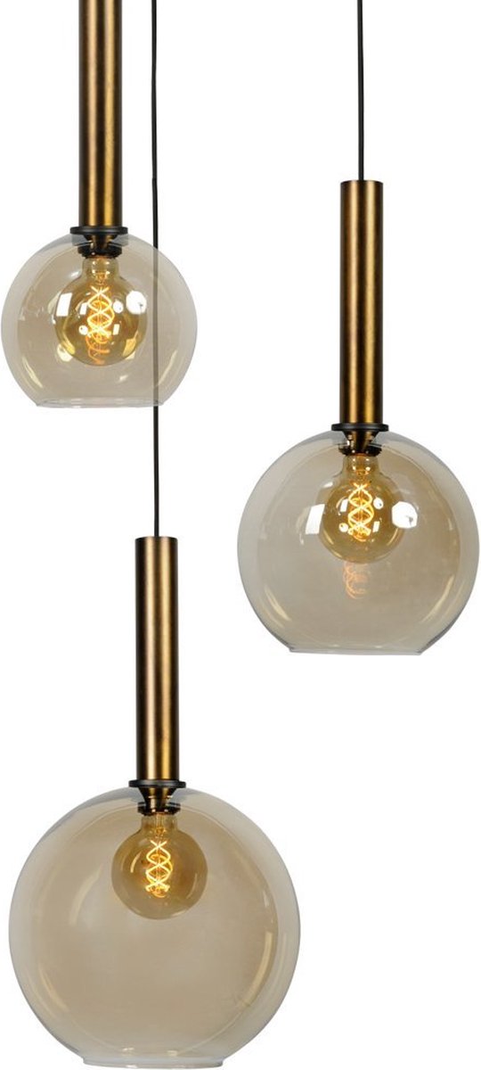Hanglamp - 8 Lichtbronnen - Opalen Glas - Dimbare Verlichting - Goud