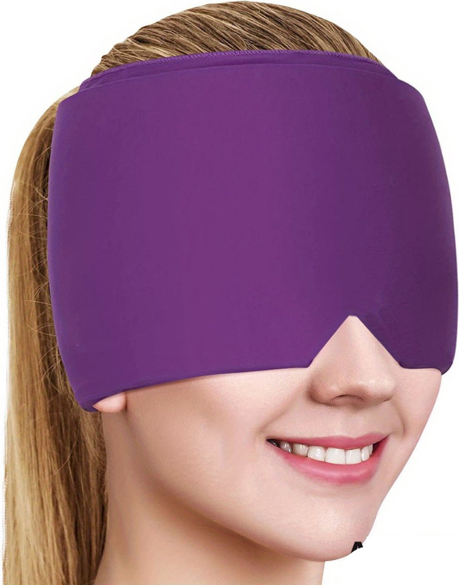 Goedkoopste Nivard Migraine Muts - Migraine Masker - Hoofdpijn - Cap - Headache Relief Cap - Gel - Paars