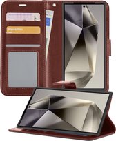 Étui pour Samsung Galaxy S24 Ultra Case Book Case Cover Wallet Cover - Étui pour Samsung Galaxy S24 Ultra Case Bookcase Cover - Marron