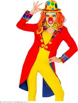Widmann - Clown & Nar Kostuum - Breek De Circustent Af Clown Slipjas Rood Vrouw - Rood - XL - Carnavalskleding - Verkleedkleding