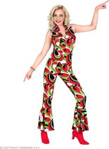 Widmann - Hippie Kostuum - 70 Sjans Dans Jumpsuit - Vrouw - Rood, Groen - Large - Carnavalskleding - Verkleedkleding