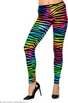 Widmann - Jaren 80 & 90 Kostuum - 80s Legging Conny Neon Meerkleurig Vrouw - Multicolor - Large / XL - Carnavalskleding - Verkleedkleding