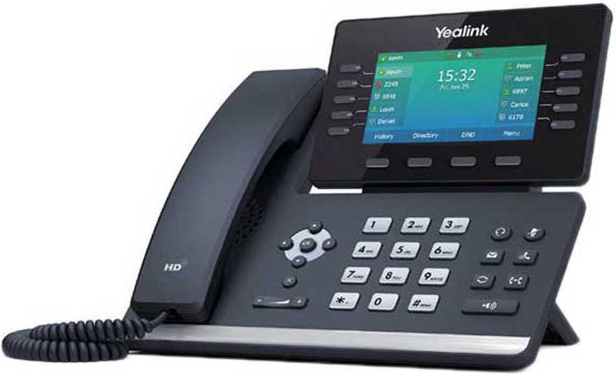 Yealink SIP-T54W IP telefoon Zwart Handset met snoer LCD 10 regels Wi-Fi