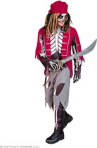 Widmann - Piraat & Viking Kostuum - Lang Verloren Piraat Skelet - Man - Rood, Grijs - Large - Halloween - Verkleedkleding