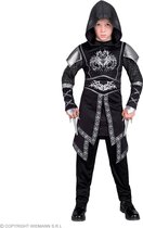Widmann - Middeleeuwse & Renaissance Strijders Kostuum - Stille Moordenaar Mute - Jongen - Zwart, Zilver - Maat 158 - Halloween - Verkleedkleding