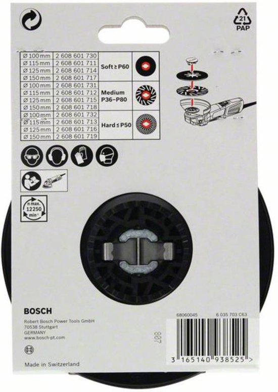 Bosch 2608601716 X-Lock Steunschijf voor fiberschijven - Hard - 125mm - Bosch