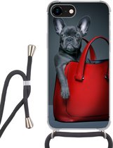 Hoesje met koord Geschikt voor iPhone SE 2020 - Hond - Grappig - tas - Kinderen - Jongens - Meisjes - Kids - Siliconen - Crossbody - Backcover met Koord - Telefoonhoesje met koord - Hoesje met touw