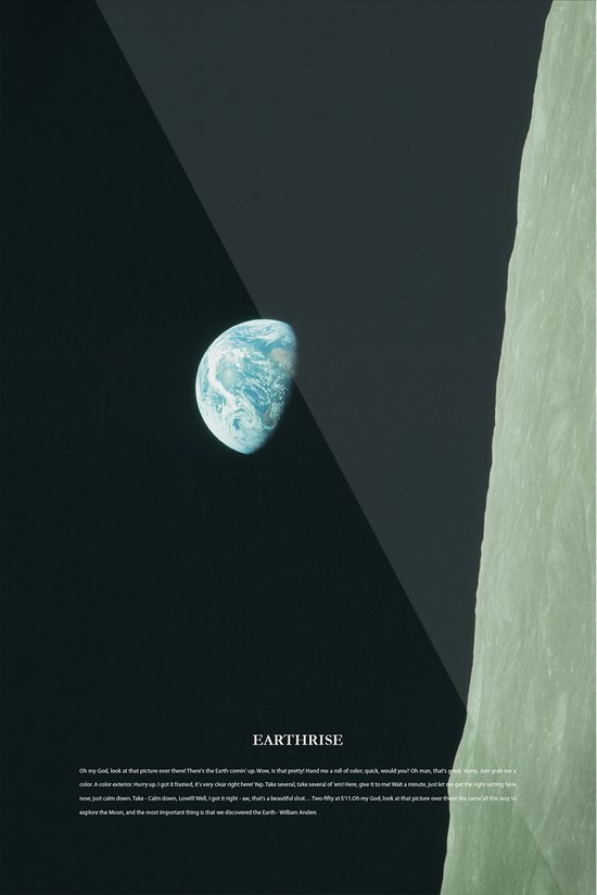 Earthrise | Space, Astronomie & Ruimtevaart Poster op Acryl Plexiglas | 80x120 cm