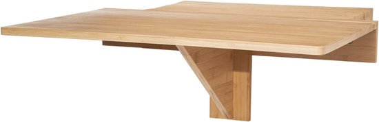 WODFARR Opvouwbare wandtafel, eettafel, van MDF, computerbureau voor keuken, woonkamer, klein zwevend kantoor, ruimtebesparend, 80 x 50 x 1,6 cm, zwart