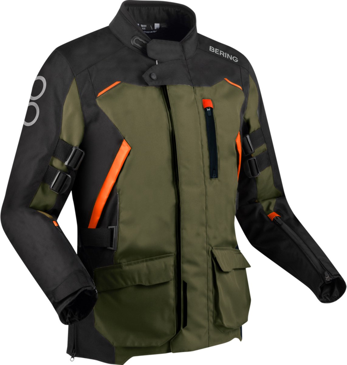 Bering Jacket Zephyr Black Khaki Orange L - Maat - Jas